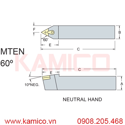 Cán dao tiện ngoài CNC MTEN Vertex