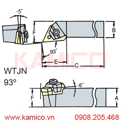 Cán dao tiện ngoài CNC WTJN Vertex