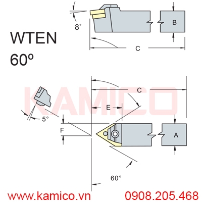 Cán dao tiện ngoài CNC WTEN Vertex