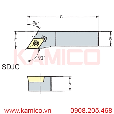 Cán dao tiện nhỏ CNC SDJC Vertex