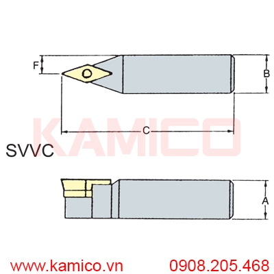 Cán dao tiện ngoài CNC SVVC Vertex