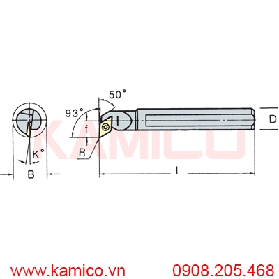 Cán dao tiện trong góc 93° SDUC Vertex