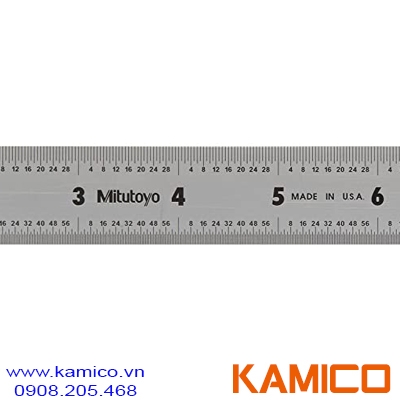 182-125 Thước lá thép 12”/300mm, (1mm, 0.5mm), rộng 25mm