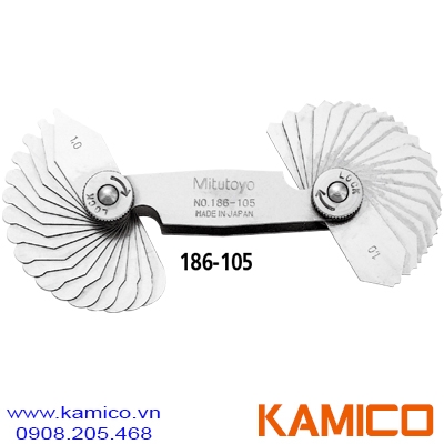 186-105 Dưỡng đo bán kính 1-7mm, 34 lá Mitutoyo