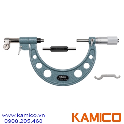 107-204 Panme cơ khí đo ngoài 75-100mm, kết hợp đồng hồ so