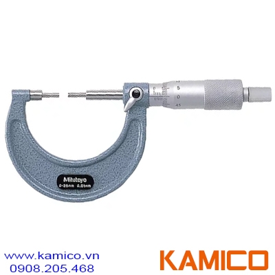 111-115 Panme cơ khí đầu nhỏ 0-25mm x0.01mm Mitutoyo