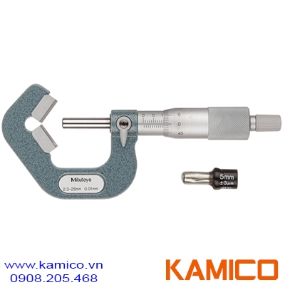 114-204 Panme cơ khí 2.3-25mm x0.01mm , Anvil dạng V