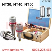 Bộ bầu kẹp dao phay collet trụ c chuôi NT30, NT40, NT50 Vertex
